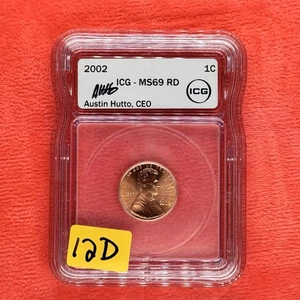 2002 PENNY LINCOLN MEMORIAL CENT ICG MS69 RD - Picture 1 of 6