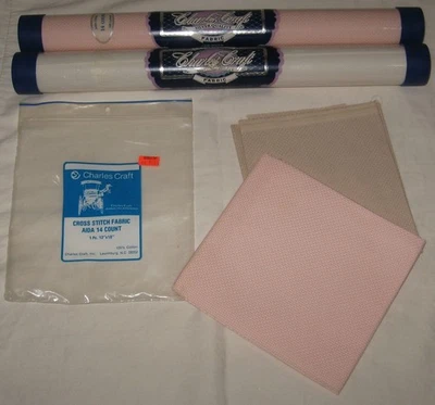 CHARLES CRAFT CROSS STITCH FABRIC LOT - Image 1 of 3