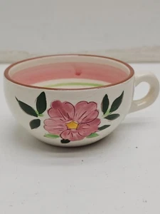 Zuppiera al peperoncino con manico rosa selvatica in ceramica Stangl dipinta a mano vintage - Foto 1 di 8
