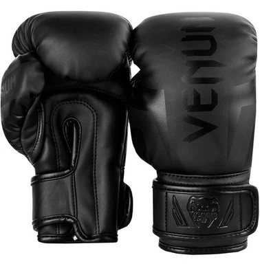 Guantes de boxeo de entrenamiento Venum Challenger 2.0 para niños talla 8 oz - negros/negros Foto 1 de 4