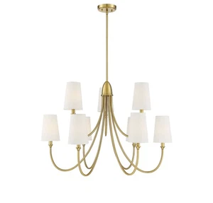 Cameron 9 Light Chandelier in Warm Brass by Savoy House - 1-2541-9-322 - Picture 1 of 9