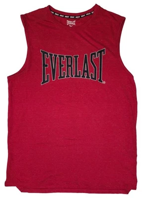 Regata Everlast masculina vermelha sem mangas roupa ativa tamanho M gola redonda poliéster - Imagem 1 de 4