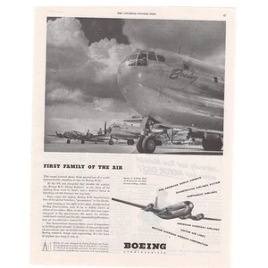 Boeing Stratocruiser Magazin Werbung 1947 schwarzweiß Flugzeug Vintage Original - Bild 1 von 6