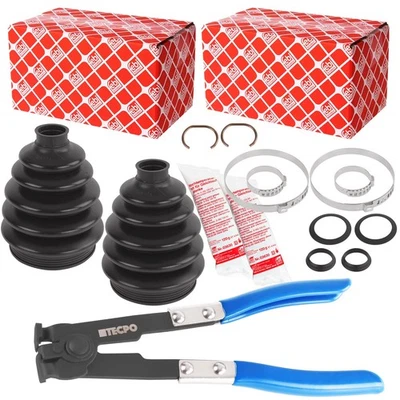 2x FEBI ACHSMANSCHETTE FALTENBALG ANTRIEBSWELLE + ZANGE für AUDI VW SEAT SKODA - Bild 1 von 4