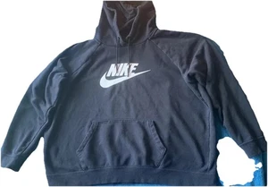 Vintage 90s Nike Hoodie schwarz mit weißem Logo Grafikdruck Herren 2XL Baumwolle - Bild 1 von 4
