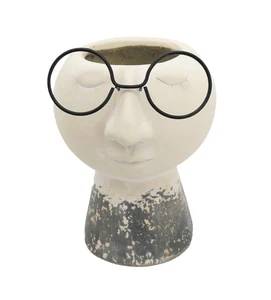 Vimin Box Blumenkopf mit Brille H 20 cm L 17,5 cm L 15 cm beige - Bild 1 von 1