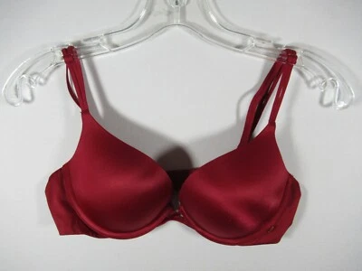 Victoria's Secret Very Sexy Padded Push-Up Bra 34C Red Underwire Satin - Image 1 of 4