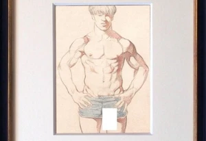 Nude Vintage Drawing Nude Sketch American Art Erotic Gay Harry Bush Tom Finland - Picture 1 of 3