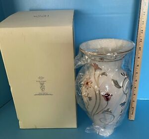 NEW Lenox Gilded Garden Large Vase #6438832 -11 1/2” Pink, Blue, Gold Flowers