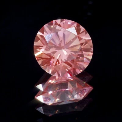 GIA-Certified 1.52 Fancy Vivid Pink Round Loose Lab-Grown Diamond VVS2 - Image 1 of 4