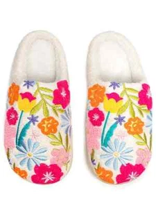 Zapatillas acogedoras Flowers in Bloom para interior/exterior para mujer talla S/M 5-8 LR nuevas - Imagen 1 de 2