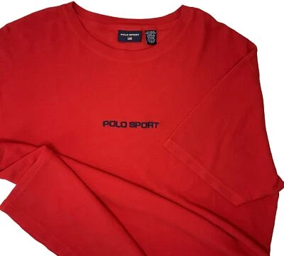 Vintage Polo Ralph Lauren Shirt POLO SPORT Waffle Knit Spell Out 90s Sz XL Crew - Image 1 of 4