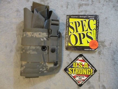 Funda Spec Ops Marca Glock 17 22 31 ACU Camuflada Verde Molle Pierna Caída Mano Izquierda Foto 1 de 4