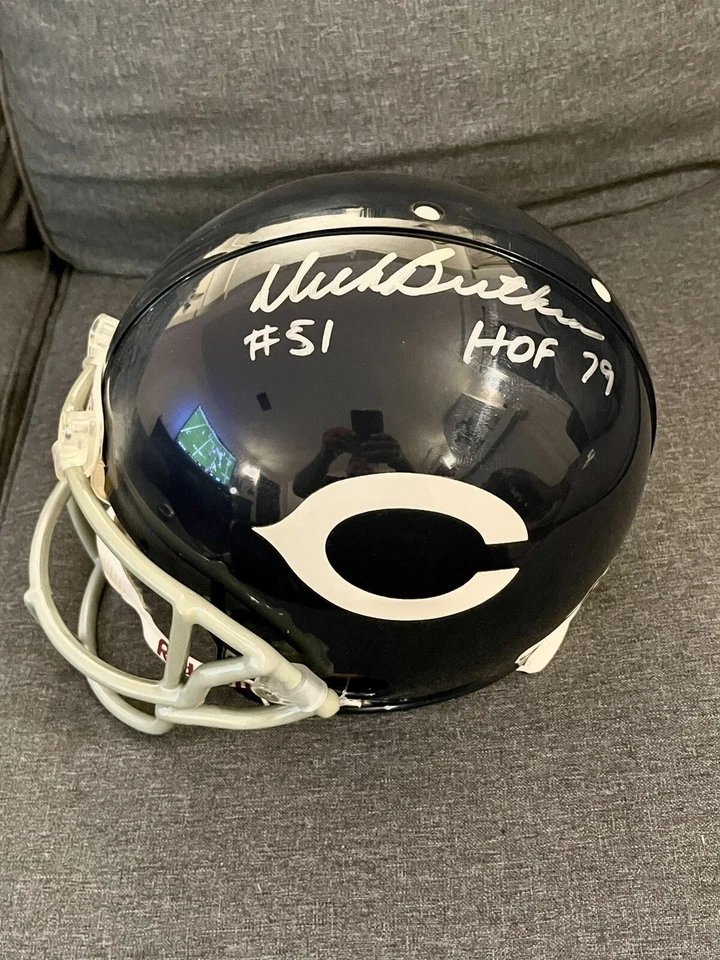 Dick Butkus signed Chicago Bears throwback Proline helmet 2 Inscriptions MM Holo - Image 1 of 3