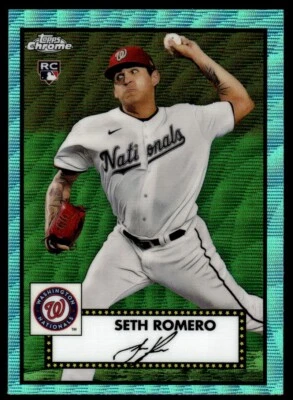 2021 Topps Chrome Platinum AQUA Seth Romero Washington Nationals #100 - Image 1 of 2