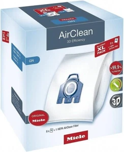Miele XL-Pack AirClean 3D Efficiency GN 8 Bags and 1 SF-HA 50 HEPA Filter - Picture 1 of 4