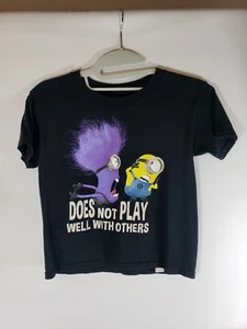 Camicia nera manica corta ragazzo Cattivissimo Me Minion taglia small 6/7 - Foto 1 di 6