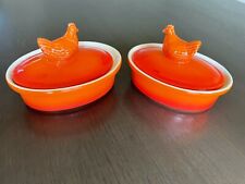 Swiss Pro Orange Mini Chicken Casserole Dish Lid Cookware Cocotte 6x4 Set of 2