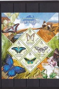 Solomon Islands butterflies mnh sheet 2013 - Picture 1 of 1