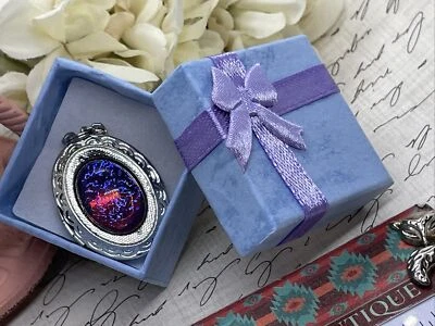 Medallón de ópalo de fuego plateado graduación regalo de cumpleaños novia boda fiesta esposa mamá Foto 1 de 4