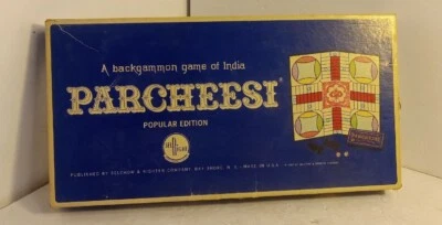 Vintage 1967 Parcheesi Selchow & Righter. A Backgammon Game of India. COMPLETE - Image 1 of 4