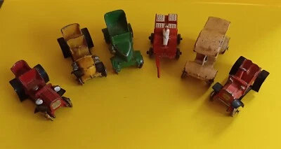 Vintage Lead Cars Steel Cars Toy Delivery Truck, Toy Milk Wagon, Cars - Lot of 6 - Image 1 of 4