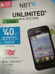 NET 10 WIRELESS LG OPTIMUS FUEL ANDROID 3.5" TOUCHSCREEN NIB Free Shipping - Picture 1 of 1