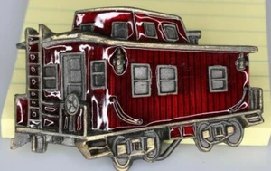 Vintage 1979 American Belt Buckle Company Red Caboose Emailliertes Metall - Bild 1 von 2