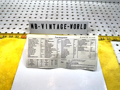 Mercedes 01 W208 CLK320 cabriolet sob o capô designação de fusível fabricante de equipamento original EUA 1 folha - Imagem 1 de 4