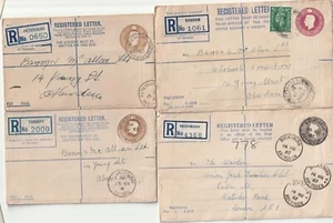 1942/62 4 x PAPELERÍA POSTAL ENVI REGISTRADA ABERDEENSHIRE TURRIFF BODDAM - Imagen 1 de 2