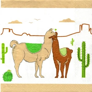 SERVIETTES EN PAPIER LAMAS AMERIQUE DU SUD. PAPER NAPKINS LLAMAS SOUTH AMERICA - Imagen 1 de 1