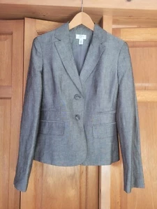 Ann Taylor Loft Womens UK 10 / US 6 Blazer lined Jacket Grey Formal Occasion - Picture 1 of 4