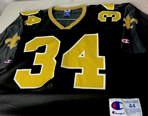 Vintage 90s Champion NFL Jersey New Orleans Saints Ricky Williams #34 Sz L Cover