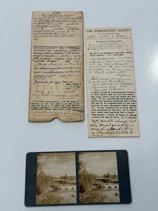 Tarjeta The Stereoscopic Society con carpeta firmas Saxons River Bridge VT 1943 - Imagen 1 de 4