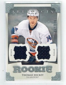 13-14 UD Upper Deck Artifacts  Thomas Hickey  /125  Rookie  Dual Jerseys