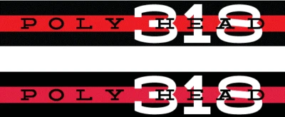 POLY HEAD 318 Valve Cover Decal for dodge chrysler plymouth mopar Bumper Sticker - Image 1 of 4