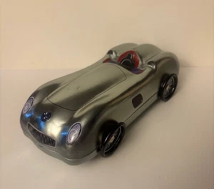 Vintage BMW Race Car Cookie Tin Silver Crane Designs - Picture 1 of 10