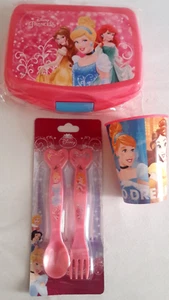 Principesse Disney Portapranzo Con Posate Forchetta Cucchiaio E Bicchiere Nuovi - Foto 1 di 4