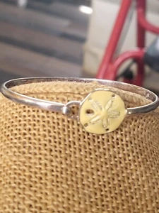 sterling silver sand dollar bangle bracelet estate - Picture 1 of 6