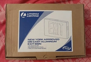 ¡NUEVO! Letrero de salida LED de iluminación Lithonia, aluminio, LENY 3 REL M4, 142APF - Imagen 1 de 5