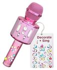 , Kids Karaoke Microphone | Personalize with Jewel Stickers | Birthday All Pink