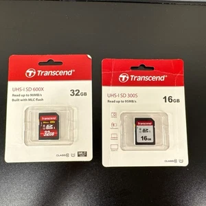 Transcend 32GB + 16 GB SDHC Memory Card Premium Class 10 UHS-I 600X) - Picture 1 of 5