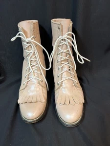 Vintage Justin Diamond Champagne Colored Roper Boots Size 7 B - Picture 1 of 6