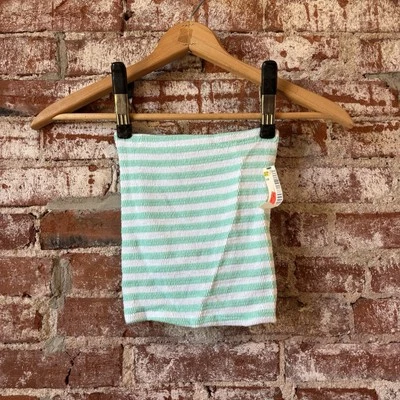 Top tubo vintage a rayas verde claro y blanco hecho en EE. UU. etiquetas Foto 1 de 3