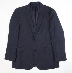 Austin Reed Men's Blue Check Blazer 44R Wool Jacket - Picture 1 of 12