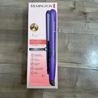 NEW Remington 1-Inch Flat Iron Purple Anti-Static Straightener 410 Titanium Coat - Image 1 of 4