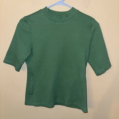 Maeve by Anthropologie Women’s Small Ribbed Mock  Neck Green Sweater Top Anthro - Image 1 of 4