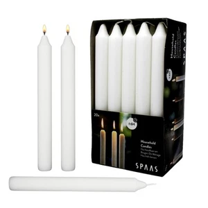 White Dinner Table Candles 7 Inch Tall Dripless Smokeless Unscented for - Picture 1 of 7