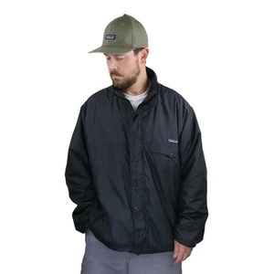 Vtg 90s Patagonia Deep Pile Reversible Glissade Jacket Men XXL Black Gray Fleece - Picture 1 of 16