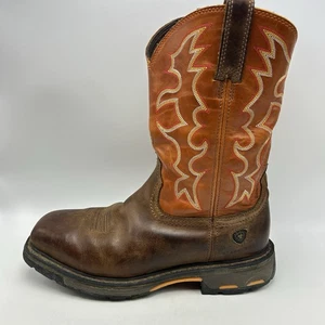 Ariat Workhog Work Boots Mens 10.5 D Wide Square Toe Steel Toe Cowboy - Picture 1 of 13